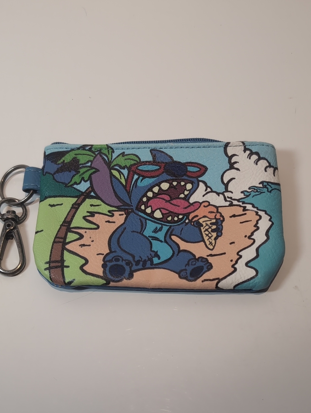 Disney - Loungedly Stitch Wallet, Change Purse, ID Holder With Key Ring